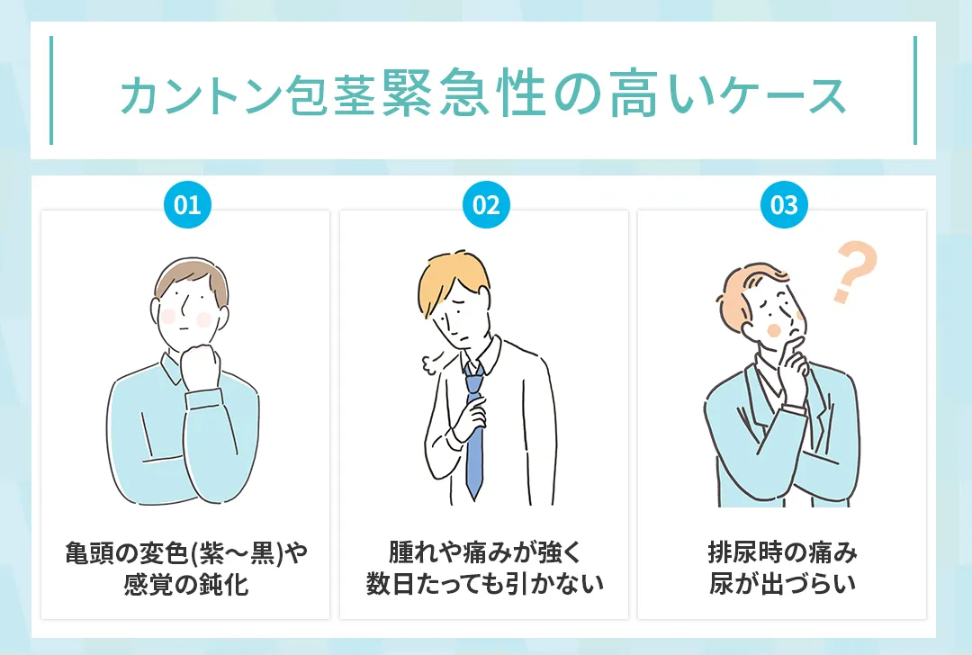 カントン包茎で緊急手術が必要なケース