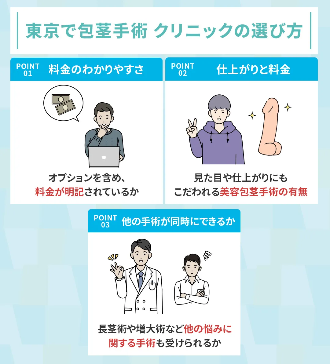 東京で包茎手術を受ける際のクリニックの選び方